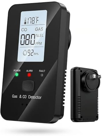 2026 New Steadfast 4-in-1 Detector with LCD HD Screen - Protect Your Home with Haven, Real-Time Display, Carbon Detector for Home, Apartment, Hotel, Camping RV black