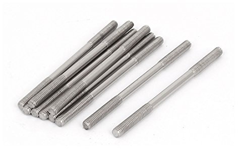sourcing map 10 Stück Doppelend Gewindestift Schraube M4x70mm aus 304 Edelstahl