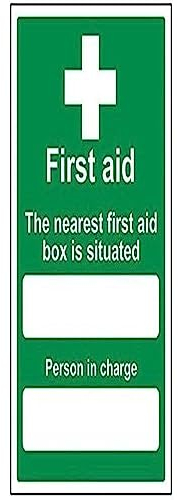 V Safety Box Situated/Person in Charge Sign - Portrait - 200 mm x 300 mm - Self Adhesive Vinyl Safety Sign