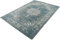 LIFA LIVING 133 x 200 cm Vintage Teppich für Wohnzimmer und Schlafzimmer, Wohnzimmerteppich mit orientalischen Muster, Blau-Grau, aus weicher Wolle (Polyamid)