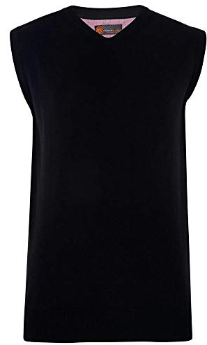 KAM Big & Tall Sleeveless Knitted Jumper - Men's Black