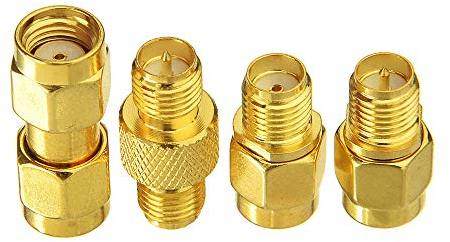Superbat SMA Adapter Kit 4 Stück SMA Buchse/Stecker auf RP-SMA Buchse/Stecker RF Koaxial Adapter Kit für WiFi Antenne/Radio/Verlängerungskabel/FPV Drohne