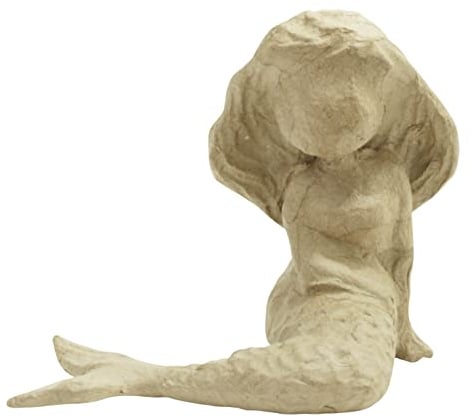 Décopatch SA211C Meerjungfrau (aus Pappmaché, Größe S, 11,5 x 17 x 15,5 cm, zu Personalisieren) 1 Stück natur