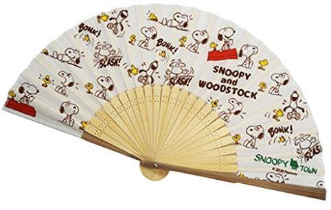 Sommer Zubehör Snoopy Cartoon Japanischer Faltgefächter Sommer Faltender kleiner Fan Schöne Dekorationen (Color : White)