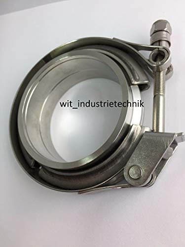 88,9mm 90mm V-Band Schelle + 2x Anschweißringe V Band 31/2 mit Schnellverschluß