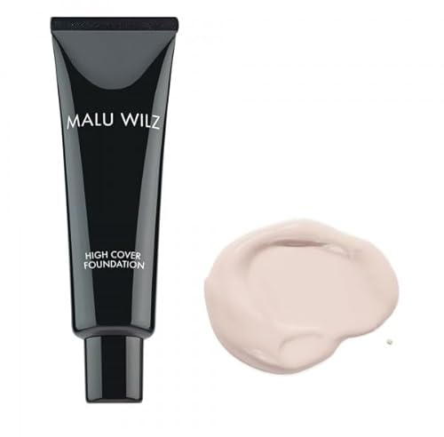 Malu Wilz High Cover Foundation Nr.1 Light Beige 30ml - Flüssiges Camouflage Make up stark deckend, Concealer für empfindliche Haut, Langanhaltende Abdeckung von Hautanomalien