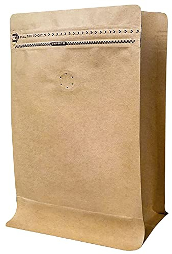 Coffee Bags 1 Lb - Kraft Paper Bags Kraft Coffee Bags with Valve,50Pcs Stand up Coffee Pouches for Coffee Bean Storage-16oz (50 Pieces) (1lb / 16oz)