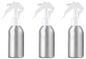 3Pcs 100ML 3.5OZ Refillable Aluminum Hair Spray Bottle with Trigger Sprayer Empty Fine Mist Water Mister Spray Bottle Atomizer Cosmetic Container for Perfumes Essential Oils Hair Sprays etc
