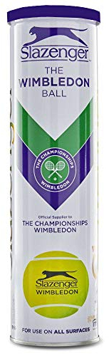 Wimbledon Slazenger Championships Tennisbälle, 4 Bälle, Weiß und goldfarben