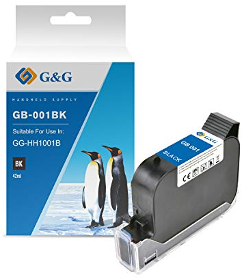 G&G Druckerpatrone GB-001B schwarz permanent, Handheld-Beschriftungsdrucker GG-HH1001B (schwarz)