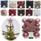 LS-LebenStil 33 Christbaumkugeln Set Samt Pink Spitze Stern Zapfen Kunststoff