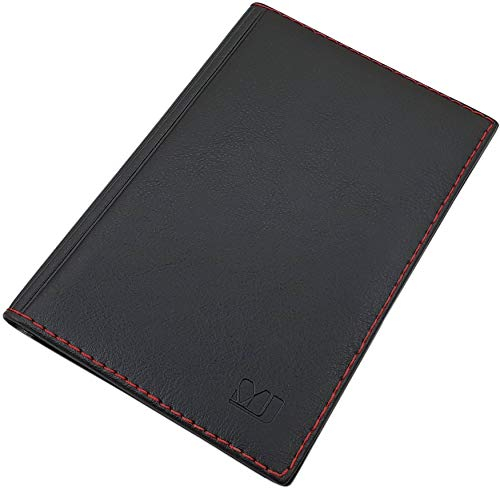 myledershop Große Elegante Ausweismappe 12 Fächer MJ-Design-Germany Made in EU (Design 2 / Schwarz)