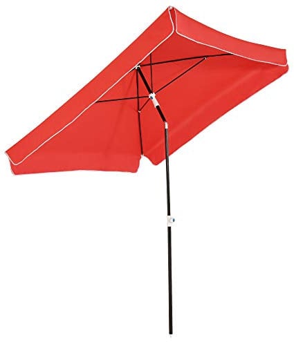 Outsunny - Sombrilla de jardín (rectangular, rectangular, de metal, poliéster, de alta densidad, 2 x 2 x 2,6 cm, color rojo