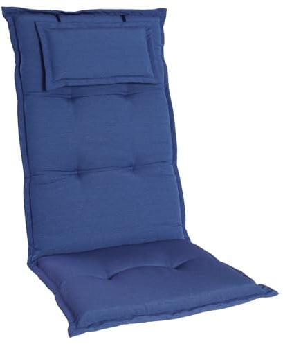 Homeoutfit24 Gartenstuhlauflagen Hochlehner, 6er Set, Blau