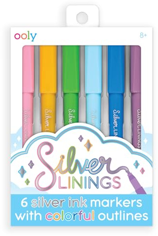 Ooly, Umrissmarker, silberfarben, 6 Stück