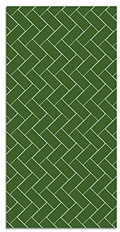 Panorama Alfombra Vinílica Cocina Baño - Modelo Mosaico Ladrillos Verde 160x230 cm - Varios tamaños - Decoración Hogar