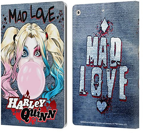 Head Case Designs Offizielle Batman DC Comics Kaugummi Harley Quinn Grafiken Leder-Wallet-Hülle Kompatibel mit Apple iPad 10.2 2019/2020/2021