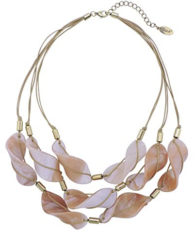 BOCAR Collana in acetato a 3 fili da donna in resina di modo a più strati, standard, Resina, Nessuna pietra preziosa