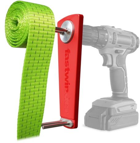 DYNELLO® fastwinder, Spanngurtaufroller für Akkuschrauber, Spanngurtwickler, Zurrgurtaufroller für Spanngurte