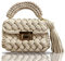 CHQEL Pochette de soirée pour femme, sac à main en crochet fait à la main, sac à main de fête de mariage, petit sac à rabat formel à bandoulière, beige