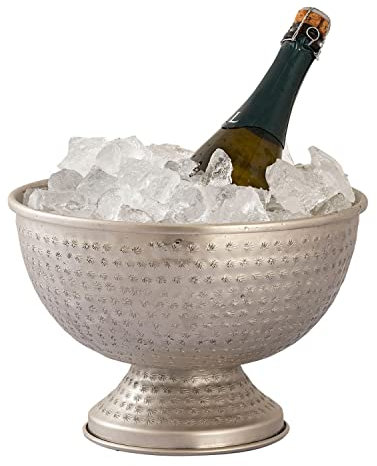 casamia Weinkühler Flaschenkühler Metall ø 29 cm Sektkühler rund silber gold Eiskühler Champagnerkühler Farbe silber Einzelpackung