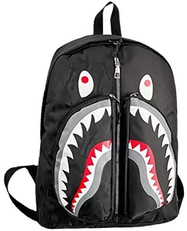 TYTOGE Graffiti Hai Rucksack Personalisierte Schultasche Büchertasche Reisetasche Casual Daypack Halloween Weihnachten Geburtstag Geschenk Teenager Männer Frauen