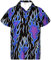 King Kameha Funky Hawaiian Shirt, Men, Shortsleeve, Flames Wild, Purple, XL