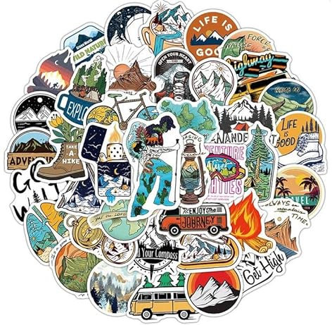 geo-versand 50 x Geocaching Aufkleber Set Kompass Camper Stickerbomb Tausch Camping Camper