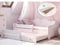 Mädchenbett 80x160 cm mit Ausziehbett & Zwei Matratzen Kinderbett Jugendbett Funktionsbett 80x160 cm mit Rausfallschutz | Prinzessin Kinder Sofa Couch Bett umbaubar weiß rosa von 3. bis 10. Lebensjahr