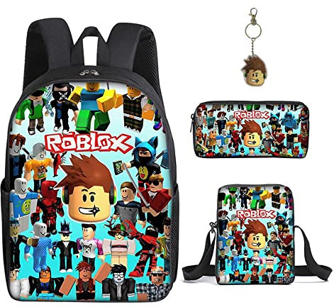 AII Lover Sac à Dos 3 Pièces avec Trousse à Crayons et Déjeuner - Imprimé 3D 40,6 cm - Pour Adolescents et Fans de Jeux Vidéo - Pour Ordinateur Portable (A), 16in