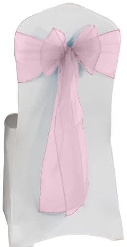 Elegant Event Essentials Lot de 200 nœuds de chaise en organza pour décoration de mariage, anniversaire, banquets et fêtes - Rose layette