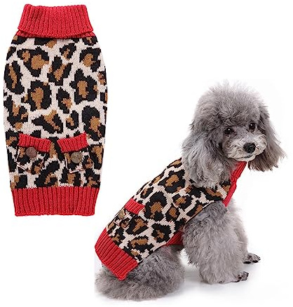 Hund Pullover Klassische Leopard Print Hundejacke Herbst/Winter Kleine Medium Große Hundebekleidung (XL)