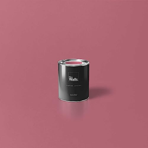 New Walls Premium Peinture murale rose foncé Liquid Luxury émulsion pour intérieur - 1 L