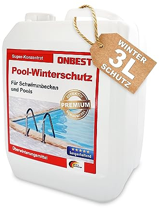 ONBEST Effektiver Pool-Winterschutz Überwinterungskonzentrat gegen Algen, Ablagerungen & Schmutz im Wasser – Flüssiges Winterpflegemittel für Ihren Pool/Schwimmbad – 3 L oder 5 L Wintermittel