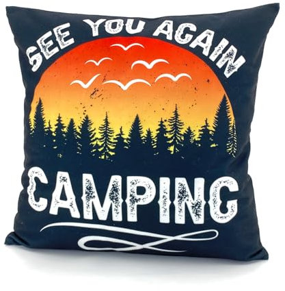 heimtexland ® Dekokissen Surf Camper Outdoor Adventure Geschenk Deko Kissen 40x40 Velour Kissenhülle Typ876 Camping