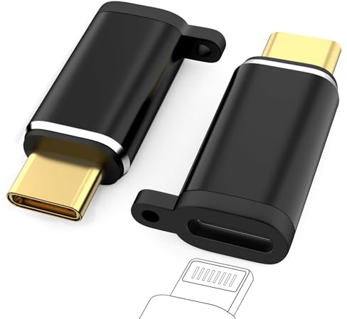 AXFEE Light-ning auf USB C Adapter 2 Stück, Light-ning Buchse auf Type C Stecker, PD 60W Schnellladung und Datensynchronisation, OTG-Adapter Kompatibel mit Phone 15 Series, S23, Pixel 7, Mate 60 Pro