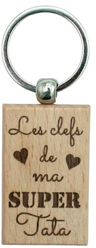 Ernestine - Porte clés tata - cadeau tata ou annonce tata porte clefs - cadeau homme fête famille - cadeau original tante - idée cadeau tata - porte clés famille annonce tata grossesse