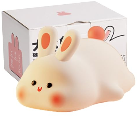 LED Nachtlicht Kinder, Nachtlicht Baby, Cute Silikon Tier-Lampe Dimmbar Touch, Tragbare Baby Lampe USB Lampe, Kinderzimmer Lampe, Nachttischlampe, für indzimmer, Zimmer Dekor, Schlafzimmer (Kaninchen)
