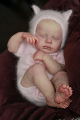 Zero pam Reborn Baby Puppen Mädchen 20 Zoll 50 cm Vollsilikon Puppen Realistische Reborn Baby Puppe Anatomisch Korrekt Lebensechte Neugeborene Puppen für Mädchen mit Trinkflasche + Schnuller