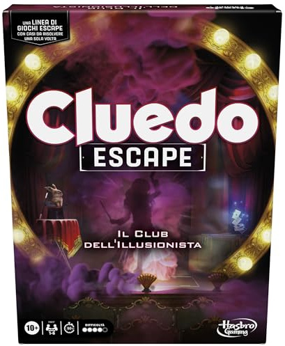 Hasbro Gaming Cluedo Escape, Der Club des Illusionisten, Brettspiel in Escape Room-Version für Kinder und Mädchen ab 10 Jahren, von 1 bis 6 Spielern