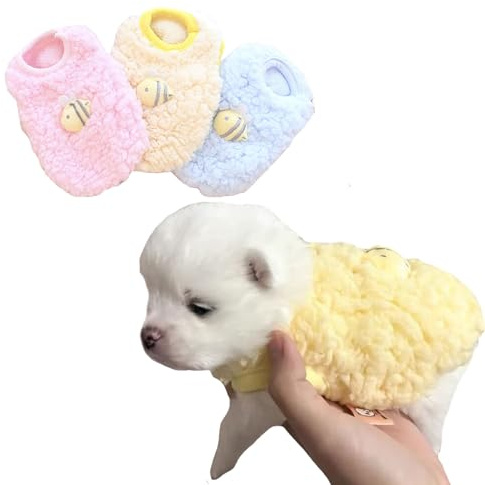 FLAdorepet 3 Packs Dog Cat XXS Clothes Sweater for Puppy Kitten Yorkie,3XS | Soft Thick Fleece;Warm Puppy Clothes Shirt Vest;For Newborn Puppies Kittens Small Dog Cat;Yorkie Chihuahua Teacup Clothes