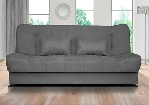 RestNest CLICK CLACK SOFABED- Sofa Bed with Fabric Upholstery and Transformable Seating Solution for Guests, Space Optimization- Design with Hidden Storage (Dark-Grey)