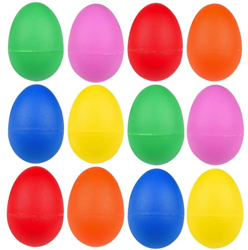 Egg Shaker, 12 Pcs Musical Egg Shaker,Colorful Egg Shakers Percussion,Colorful Maracas Egg Shakers Party Basket Fillers Ensemble Classroom Music Instrument for Clubs Church Groups Class