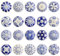 GlobeeCraft Hand Painted Vintage Ceramic Knobs for cupboards - Ideal as Drawer Knobs, Cabinets, Kitchen Door. Decorative Furniture knobs. Set of 20 Pieces with Variations of Blue
