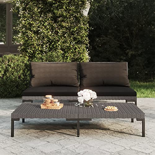 LAPOOH Gartensofas 2 STK. mit Kissen, Palettensofa, Palettenmöbel Set, Gartensofa, Outdoor Sofa, Gartenmöbel Lounge, Gartencouch, Halbrundes Poly Rattan
