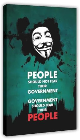 doegka V for Vendetta Klassisches Retro-Filmposter auf Leinwand, Wandkunst, Dekordruck, Bild Gemälde für Wohnzimmer, Schlafzimmer, Dekoration, 20 x 30 cm