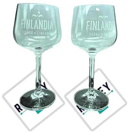 Roxley Finlandia Wodka-Gläser X2 Cocktail Man Cave Party Geschenk