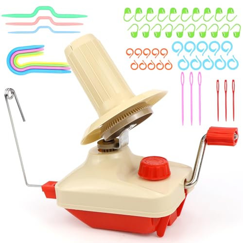 Erzekrim Kugelwickler 54 Stück Garn Ball wickler Wollaufwickler Praktischer Kugelwickler handbetätigte Swift Garn für Strickwaren Kunststoffnadeln Punktmarkierung (A)