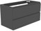 Acezanble Meuble sous-Vasque 100 cm, 2 Tiroirs À Fermeture Progressive, Meuble Suspendu Anthracite