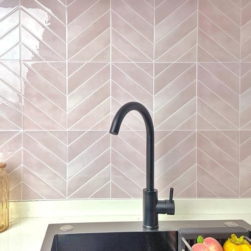 Alwayspon 3D-Vinyl-Wandfliesen-Aufkleber, selbstklebend, wasserfest, Spritzschutz, selbstklebend, wasserfest, für Küche, Badezimmer, Wand, 29 x 22,9 cm, Rosa, 10 Bögen